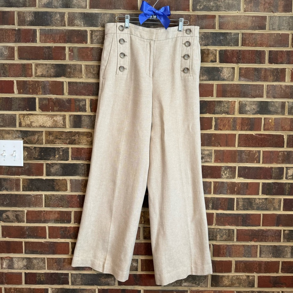 Ann Taylor Linen Wide Leg Trousers
